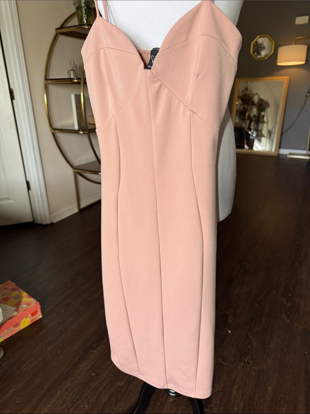Windsor Blush Pink Spaghetti-Strap Sheath Dress